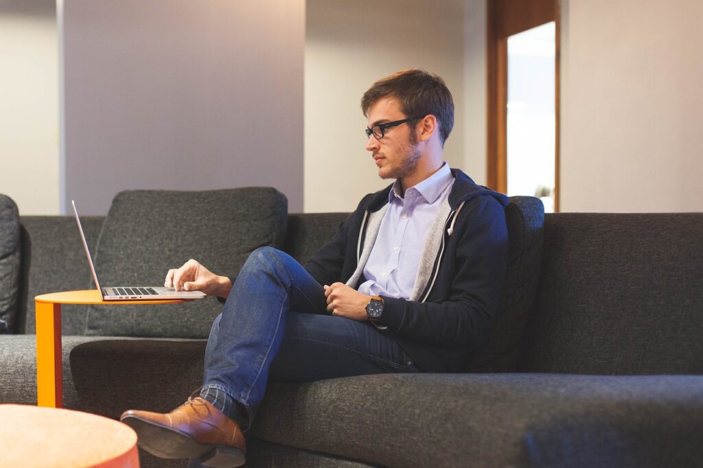 man using computer